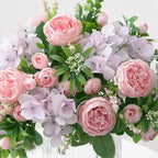 Artificial Rose Bouquet | Faux Flowers for Vase Table Centerpiece Wedding Bridal Baby Shower & Cake Topper in White Purple Blue Green Pink