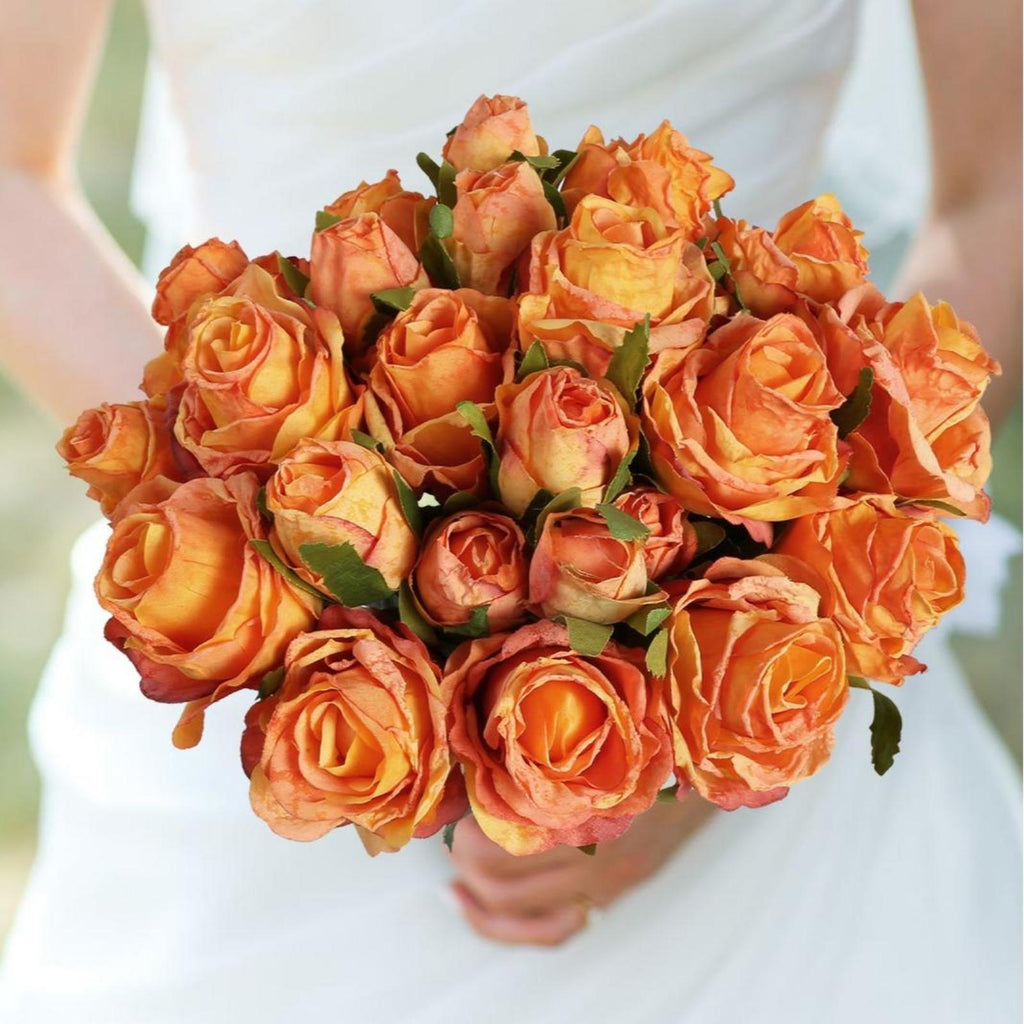 Artificial Rose and Peony Flower Bunches 2 Packs | DIY Wedding Arrangements Home Decor & Event Displays in Pink Red Purple White Orange Champagne