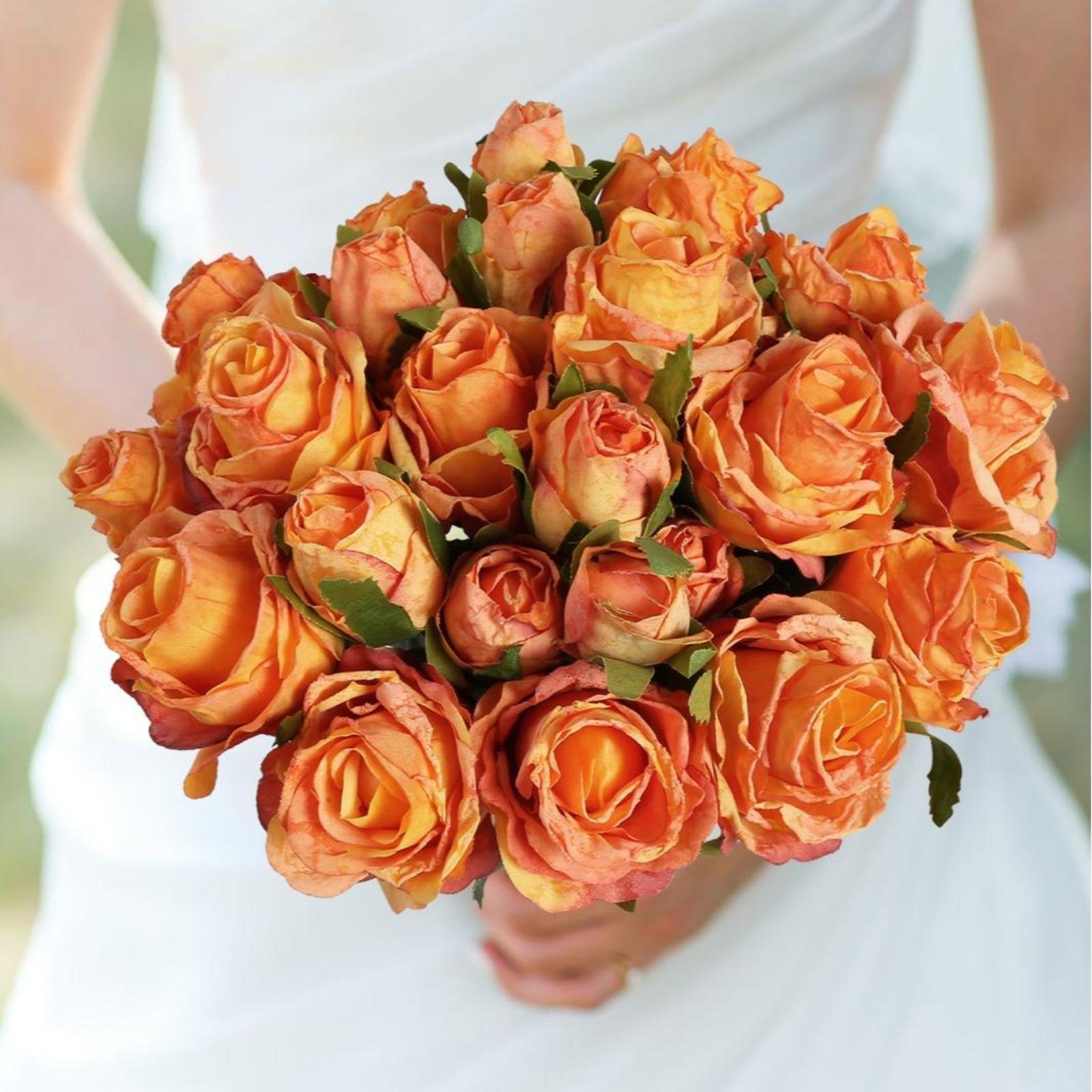 Artificial Rose and Peony Flower Bunches 2 Packs | DIY Wedding Arrangements Home Decor & Event Displays in Pink Red Purple White Orange Champagne