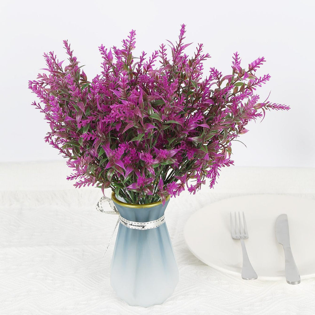 Artificial Lavender Flower Stems 6pcs | Realistic Faux Lavender for Home Bedroom Office & Commercial Display Decor in Purple Pink Green Yellow