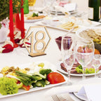 Hexagon Wooden Table Numbers 1-20 with Holder Base | Rustic Wedding Reception Decor
