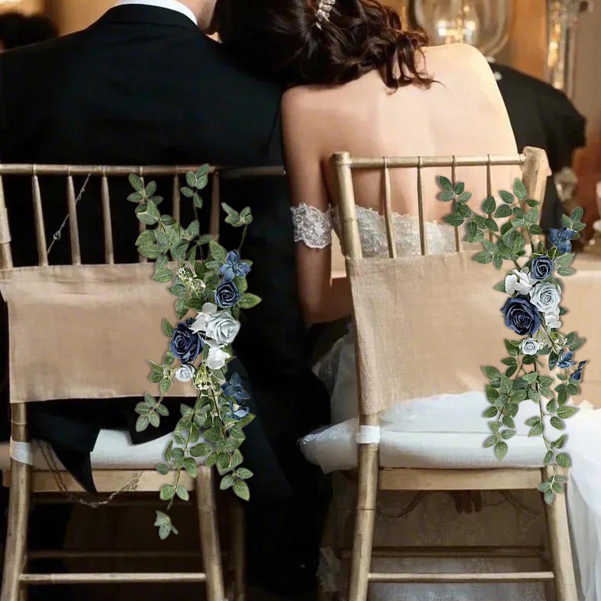Pew Flowers Aisle Floral Swag 2pcs for modern wedding decor by IPOPU