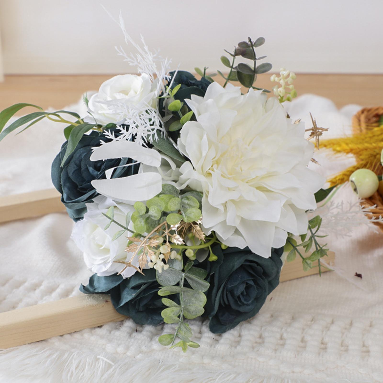 Artificial Lavender Bridesmaid Bouquet | Wedding Ceremony Anniversary & Bridal Party in Navy Blue Orange White Purple