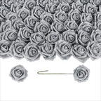 Glitter Roses Bouquet with Stems 50pcs | DIY Wedding Bridal Bouquet Valentine's Day Party & Home Decor in Gold Silver Blue Red Black