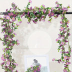 Artificial Daisy Flower Vine Garland 2pcs | Wedding Arch Party Wall Garden & Home Indoor Outdoor Decor in White Yellow Pink Purple Blue