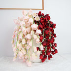 LED Lily of the Valley Bouquet Night Light | 10 Artificial Stems Bedroom Home Decor Romantic Gift in Pink & Red