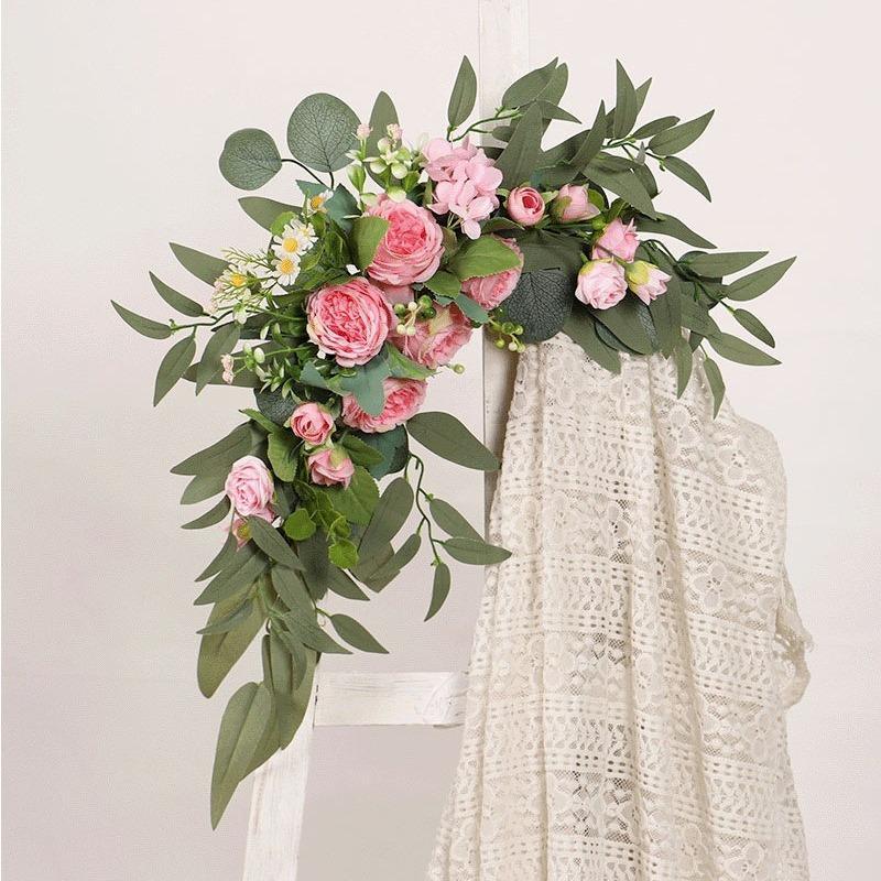 Collection of rose flower swag for wedding arch & door lintel for 4 colors by IPOPU