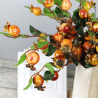 Artificial Rosehip Berries and Simulation Pomegranate Faux Fruit Stems | Wreath Centerpiece Home Decor & DIY Craft in 3 Styles