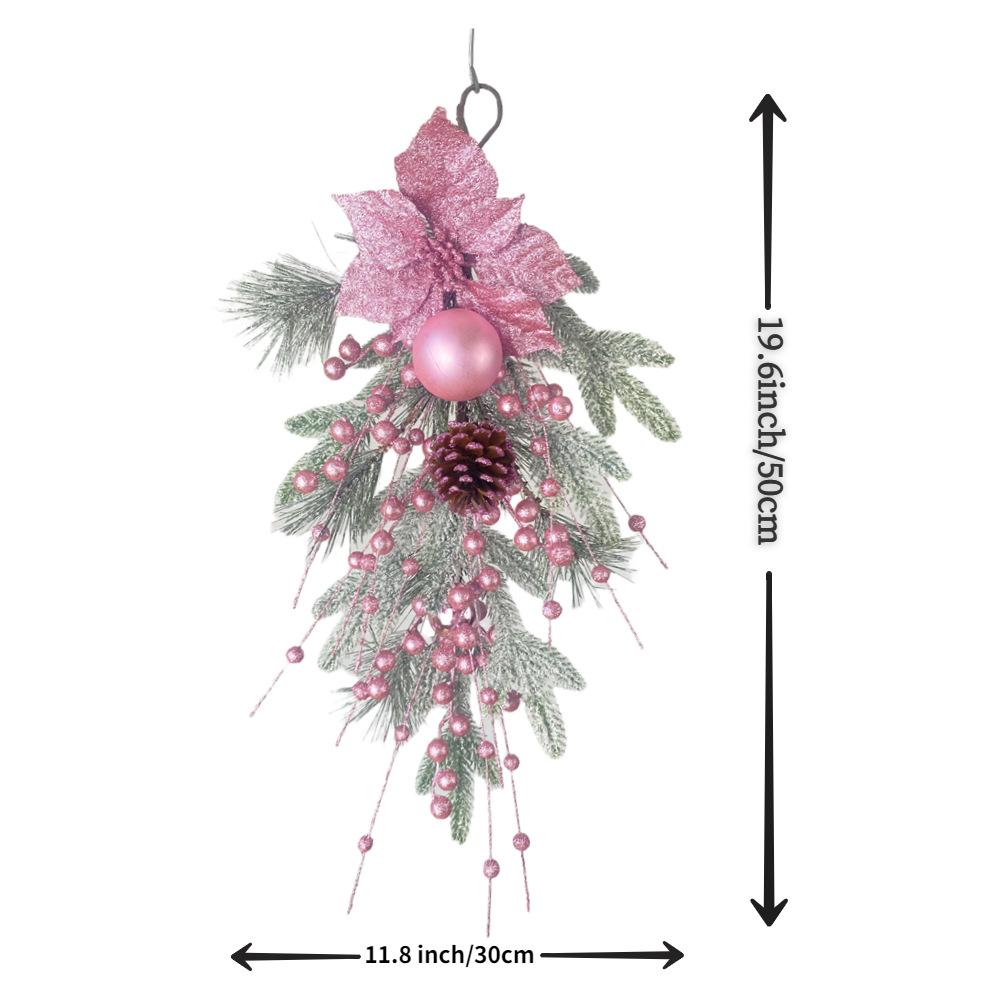 Christmas wreath for front door arranged for pine cone bow ball by IPOPU