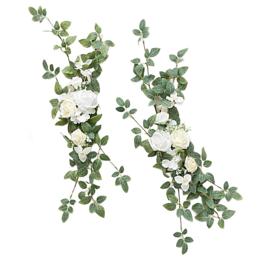 Pew Flowers Aisle Floral Swag 2pcs for modern wedding decor by IPOPU