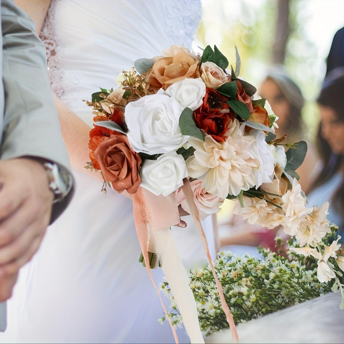 Artificial Bridal Wedding Bouquet | Vintage Floral for Bride Bridesmaid Ceremony Anniversary & Proposal in 13 Styles
