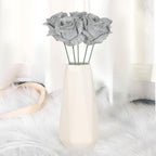 Glitter Rose Bouquet with Stems 30pcs | DIY Wedding Valentine's Day Party & Home Decor in Gold Silver Pink Purple 7 Colors
