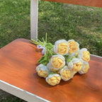 Handmade Crochet Rose Bouquet Set of 6 | Cotton Flower Gift for Valentine's Day Birthday Home Decor in Purple Pink Blue