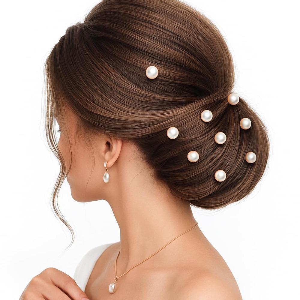 U-Shaped Pearl Hair Pins Set of 36 | Gold & Silver Bridal Bobby Pins for Wedding Prom Updo