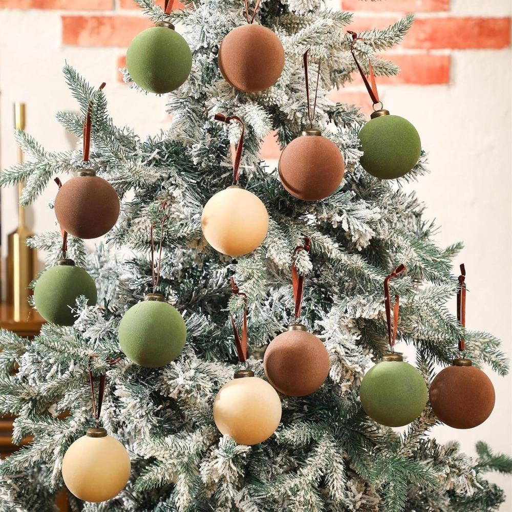 Detail of velvet christmas ball ornaments bulk shatterproof for flocked xmas tree by IPOPU