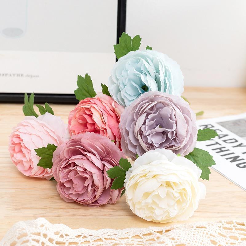 Pink artificial rose bouquet 10pcs wedding party Valentine's Day home decor
