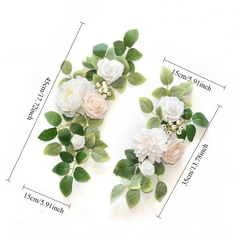 Rustic Artificial Flowers Wedding Arch Welcome Sign Decorations | Birthday Anniversary Ceremony in Yellow White Green Pink Orange Purple Blue Red