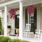 Detail of UV resistant hibiscus flower hanging decor set of for outdoor garden patio by IPOPU