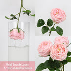 Real Touch Latex Rose Peony Stems 5pcs | Wedding Bouquet Party Valentine's Day & Home Decor in White Pink Purple Champagne Blue