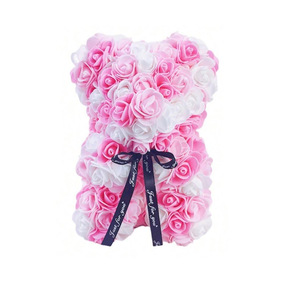 Foam Rose Teddy Bear with Gift Box |5.9" Valentine's Day Birthday Gift for Her