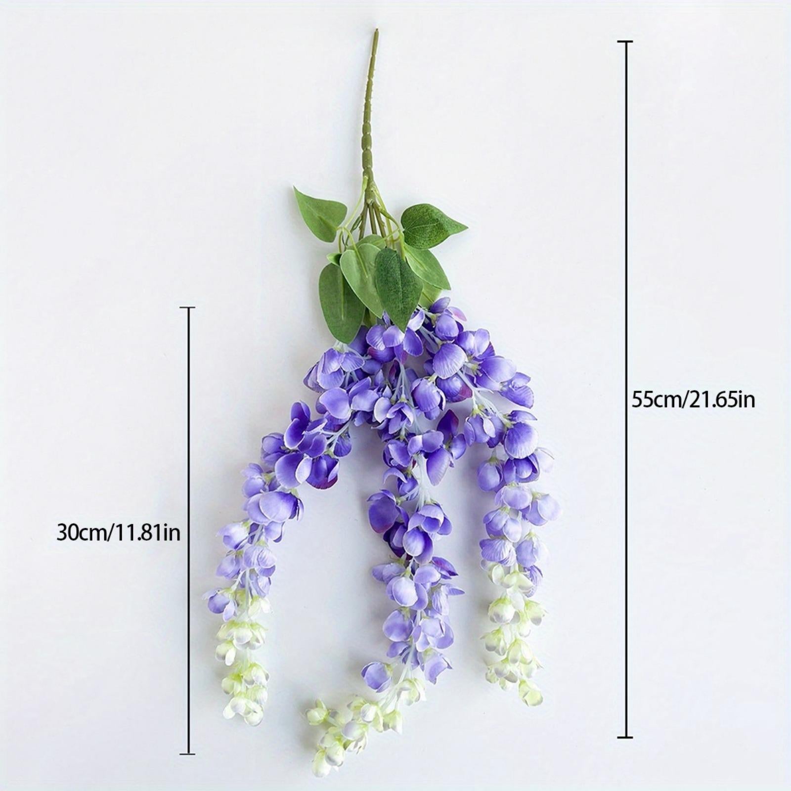 Artificial Wisteria Hanging Flower Garland 3 Pack | Wedding Arch Party Backdrop Garden & Home Decor in White Purple Blue Pink