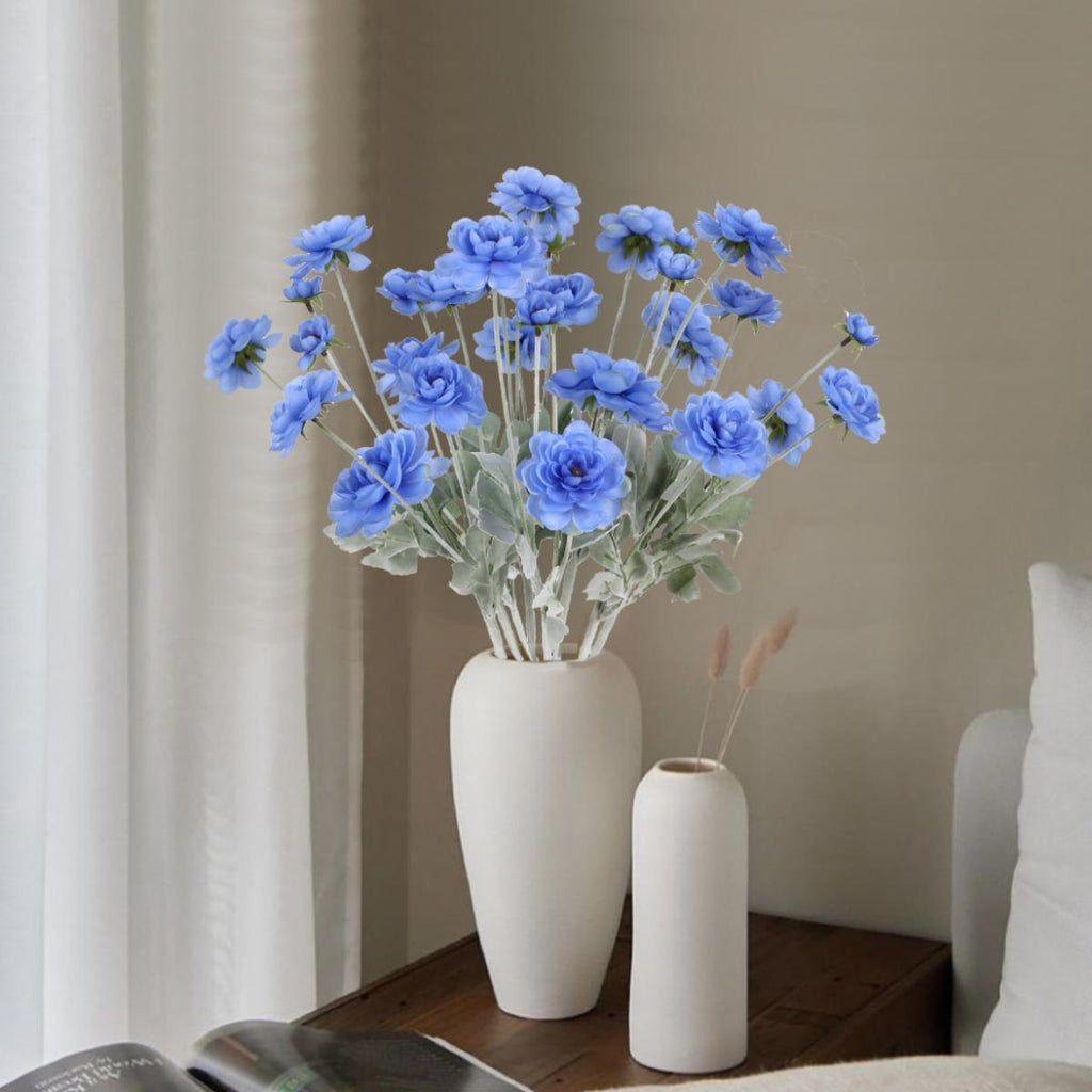 Faux Ranunculus Peony Flowers 8pcs | Wedding Home Decor Table Arrangement & Bridal Shower in Blue Pink White Dark Pink