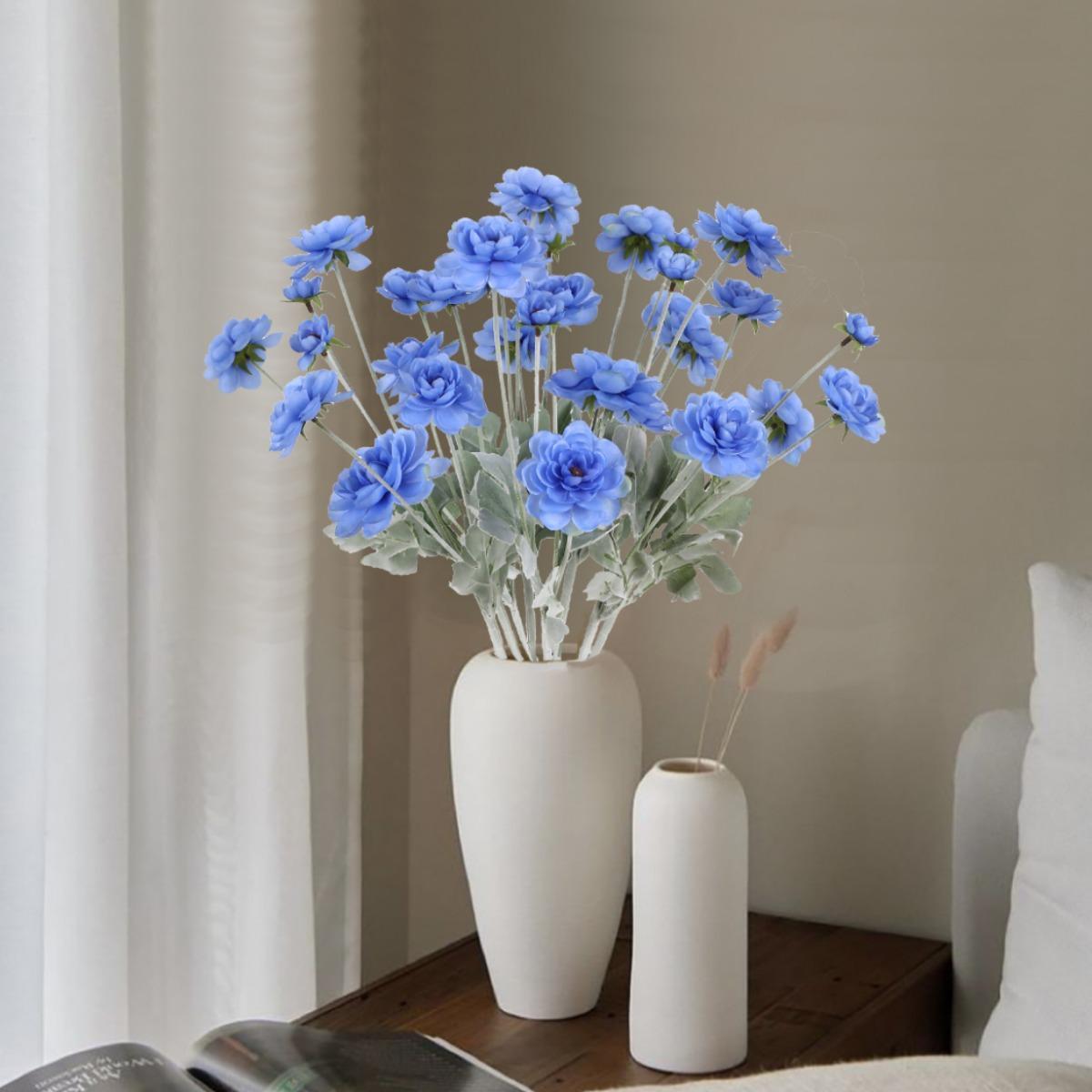 Faux Ranunculus Peony Flowers 8pcs | Wedding Home Decor Table Arrangement & Bridal Shower in Blue Pink White Dark Pink