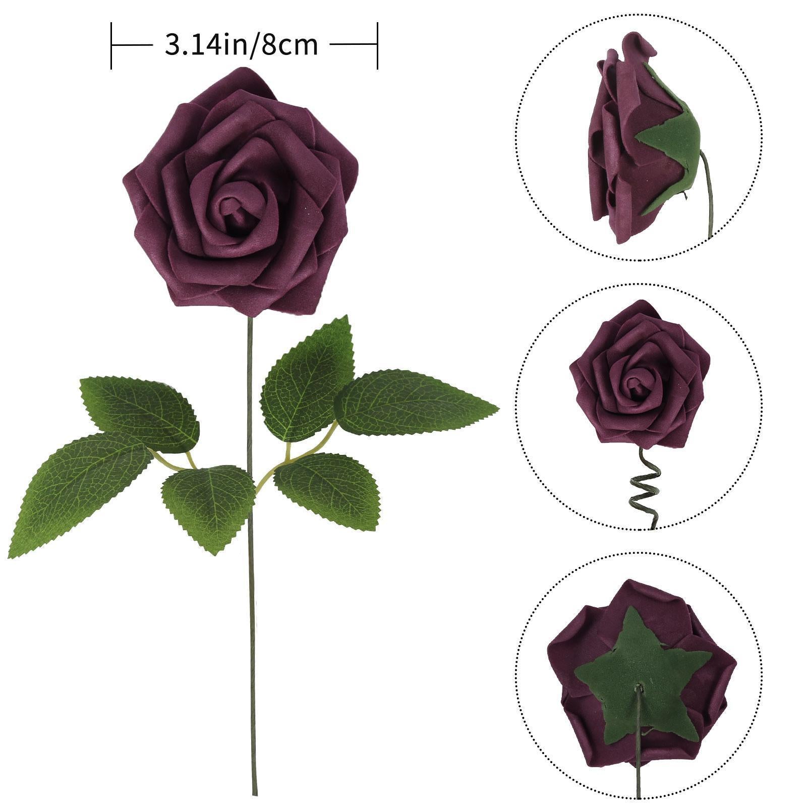 Foam Rose Heads Bulk 30pcs | DIY Wedding Baby Shower Centerpiece Party Home Decor Halloween & Valentine in 17 Colors