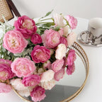 Artificial Peony Rose Combo Bouquet 6pcs | Home Table Wedding Party & Farmhouse Decor in Mix Pink Pink Red Pink White
