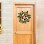 Colorful Artificial Floral Wreath with Sunflower and Green Leaves | Front Door Wall Spring Summer Party & Graduation Decor