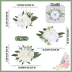 Cake Topper Flowers Set | 3PCS Faux Floral Cake Decorations for Wedding Birthday Baby Shower Anniversary