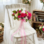 Pink Blush Rose & Peony Bouquet with Eucalyptus | Wedding Bridal Shower Home Decor