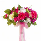 Pink blush artificial rose and peony bouquet with eucalyptus greenery for wedding and home decor