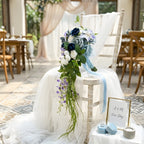 Collection of cascading blue rose bridal bouquet for waterfall shape by IPOPU