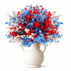 White artificial gypsophila cherry blossom faux flower branch for  Independence Day decor