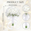 White Hydrangea Wedding Bridal Bouquet, Bridesmaid Bouquet Artificial Wedding Hydrangea Bouquet, Fake Flowers for Home Indoor Outdoor DIY Floral Wedding Flower Bouquets Kitchen Table Centerpiece Decor