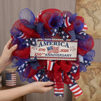 4th of july patriotic flag wreath bundle for front door window by IPOPU