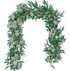 Artificial willow eucalyptus rattan wall hanging set of 2 for wedding backdrop decor
