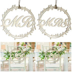 Mr and Mrs rustic wooden hanging chair signs for wedding photo props and decor