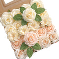 Gradient color artificial flowers combo box set A with stems for DIY wedding bouquet centerpiece home decor