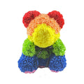 Colorful foam rose teddy bear 9.8 inch with gift box for Valentine's Day gift