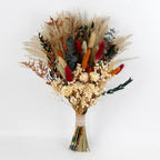 Rustic red dried effect flower bouquet with baby's breath and eucalyptus for living room wedding table and home decor
