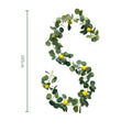 Faux greenery garland with lemons and green leaves style A for front door wall party table decor