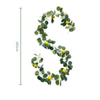 Faux greenery garland with lemons and green leaves style A for front door wall party table decor