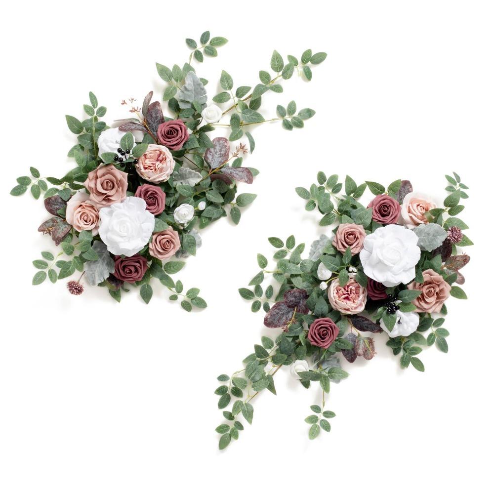 Dusty rose artificial flower garland swag wedding arch sweetheart table decor style B