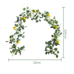 Faux greenery garland with lemons and green leaves style A for front door wall party table decor
