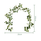 Faux greenery garland with green leaves style C for front door wall party table decor