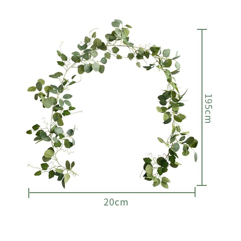 Faux greenery garland with green leaves style C for front door wall party table decor