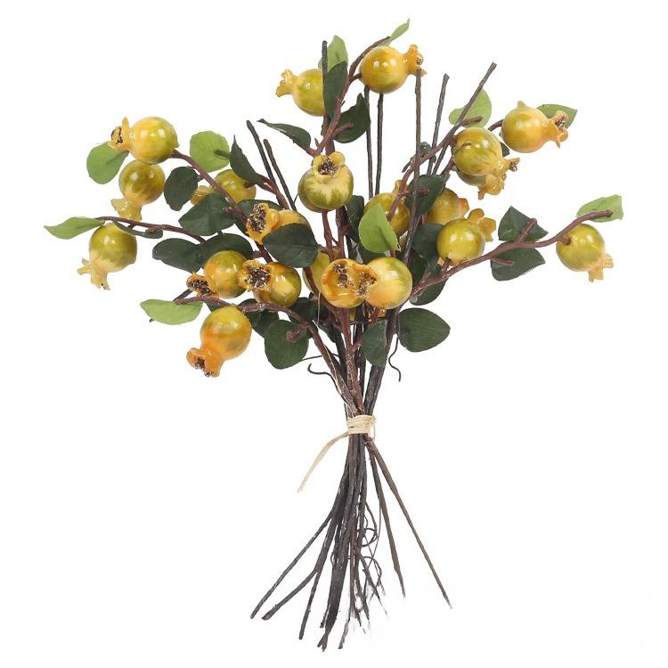 Artificial rosehip berries simulation pomegranate faux fruit stem for wreath centerpiece home decor