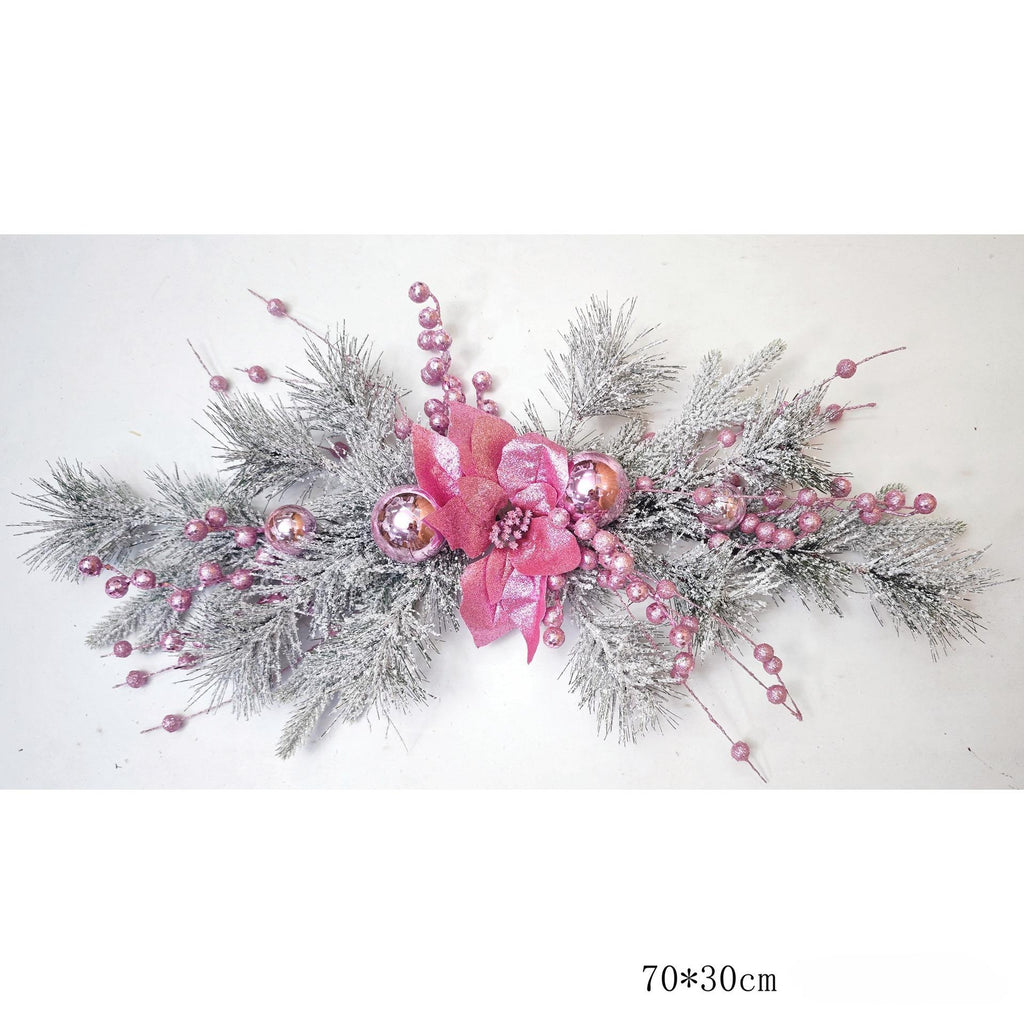 Christmas wreath for front door bundle for pine cone bow ball by IPOPU